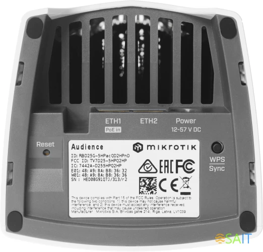 Точка доступа MikroTik Audience (RBD25G-5HPACQD2HPND) AC2900 10/100/1000BASE-TX белый