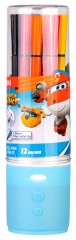 Фломастеры Deli EC150-12 Super Wings 12цв. пластиковая туба