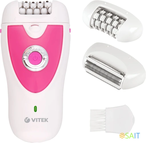 Эпилятор Vitek VT-2244 скор.:2 насад.:2 от электр.сети от аккум. белый/розовый