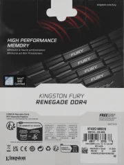 Память DDR4 8GB 3200MHz Kingston KF432C16RB2/8 Fury Renegade Black RTL Gaming PC4-25600 CL16 DIMM 288-pin 1.35В dual rank с радиатором Ret