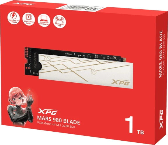 Накопитель SSD A-Data PCIe 5.0 x4 1TB SMAR-980B-1TCS Mars 980 Blade M.2 2280