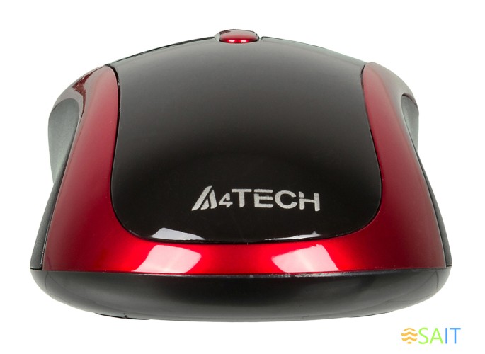 Мышь A4Tech V-Track Padless N-360 красный/черный оптическая 1200dpi USB 3but (N-360-2)