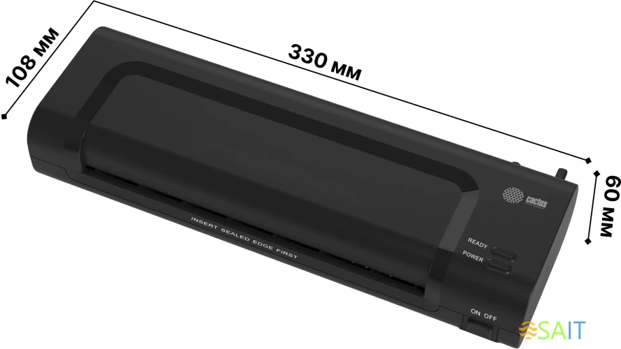 Ламинатор Cactus CS-LAB-C1 черный A4 (70-125мкм) 25см/мин (2вал.) лам.фото