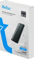 Накопитель SSD Netac USB-C 500Gb NT01ZSLIM-500G-32BK Z Slim 1.8" черный