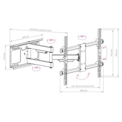 Кронштейн для телевизора Arm Media PARAMOUNT-60 черный 32"-75" макс.60кг настенный поворот и наклон