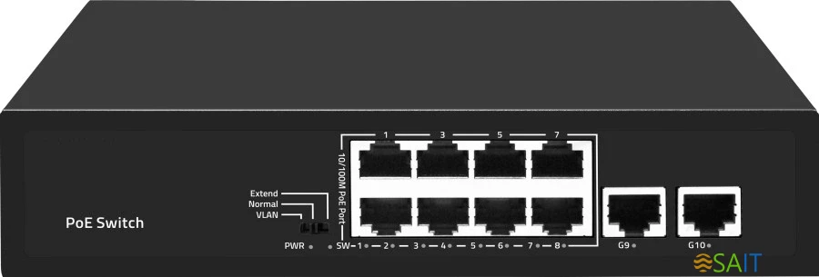 Коммутатор Falcon Eye FE-8FPG2 00-00330353 8x100Мбит/с 2x1Гбит/с 8PoE