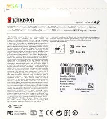 Флеш карта microSDXC 128GB Kingston SDCG3/128GBSP Canvas Go! Plus w/o adapter