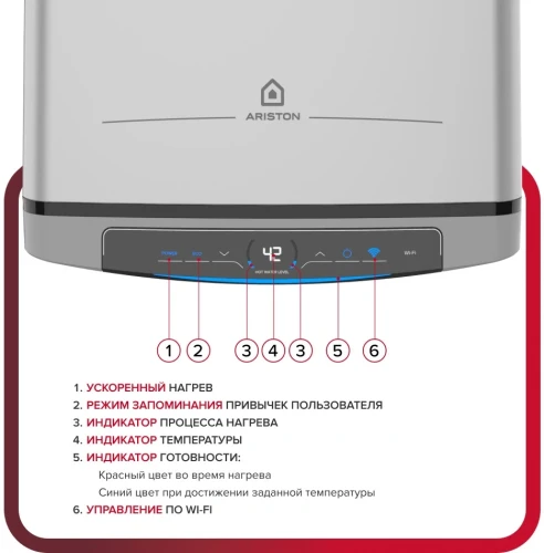 Водонагреватель Ariston Velis Lux Inox PW ABSE WIFI 50 2.5кВт 50л электрический настенный/серый