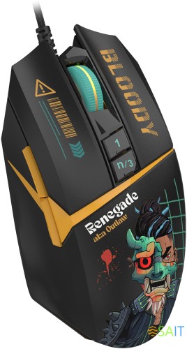 Мышь A4Tech Bloody W63 Max Renegade черный/рисунок оптическая (12000dpi) USB