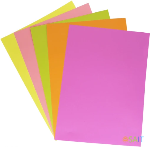 Бумага Silwerhof DAILY A4/80г/м2/100л./радуга неон (5цветов)