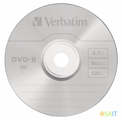 Диск DVD-R Verbatim 4.7Gb 16x bulk (10шт) (43729)