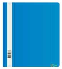 Папка-скоросшиватель Бюрократ Люкс -PSL20A5BLUE A5 прозрач.верх.лист пластик синий 0.14/0.18