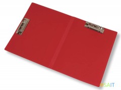 Папка бок.зажим/верх.зажим Бюрократ -PZ07A4/A3 пластик 0.7мм торц.карм с бум. встав ассорти A4/A3