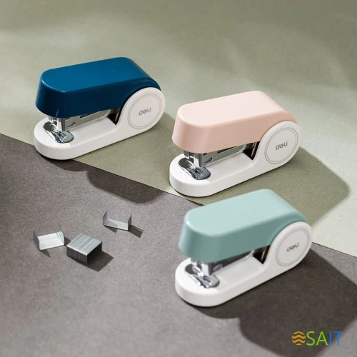 Степлер мини Deli EK203-GR EK203 24/6 26/6 (15листов) встроенный антистеплер зеленый 15скоб металл/пластик коробка