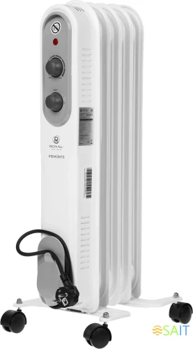Радиатор масляный Royal Clima PIEMONTE ROR-P5-1000M 1000Вт белый/серый