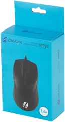 Мышь Оклик 185V2 черный оптическая 1200dpi USB для ноутбука 3but (1185962)