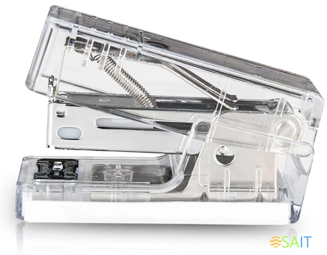 Степлер мини Deli ENS083F Nusign 24/6 26/6 (12листов) прозрачный 100скоб металл/пластик