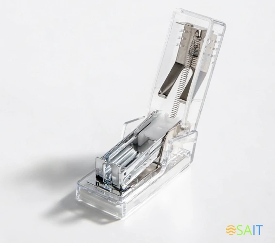 Степлер мини Deli ENS083F Nusign 24/6 26/6 (12листов) прозрачный 100скоб металл/пластик