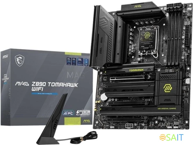 Материнская плата MSI MAG Z890 TOMAHAWK WIFI Soc-1851 Intel Z890 4xDDR5 ATX AC`97 8ch(7.1) 5Gigabit RAID+HDMI