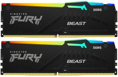 Память DDR5 2x16GB 6400MHz Kingston KF564C32BBEAK2-32 Fury Beast RGB RTL Gaming PC5-51200 CL32 DIMM 288-pin 1.4В kit single rank с радиатором Ret