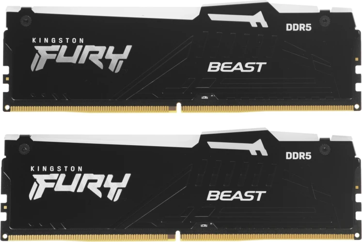 Память DDR5 2x16GB 6400MHz Kingston KF564C32BBEAK2-32 Fury Beast RGB RTL Gaming PC5-51200 CL32 DIMM 288-pin 1.4В kit single rank с радиатором Ret