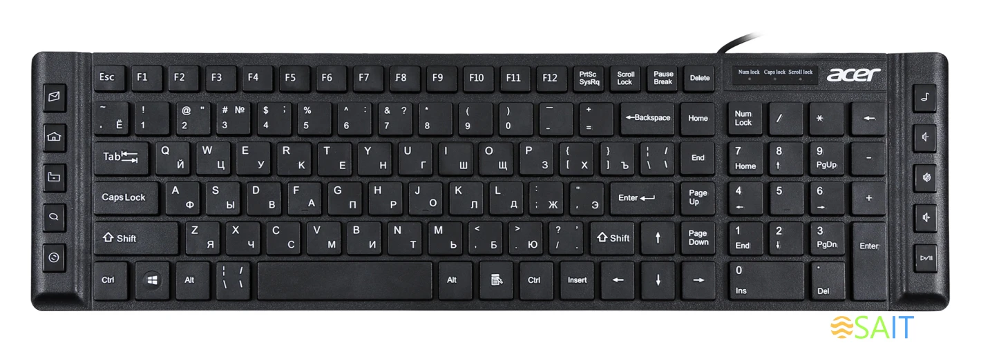 Клавиатура Acer OKW010 черный USB slim Multimedia (ZL.KBDEE.002)