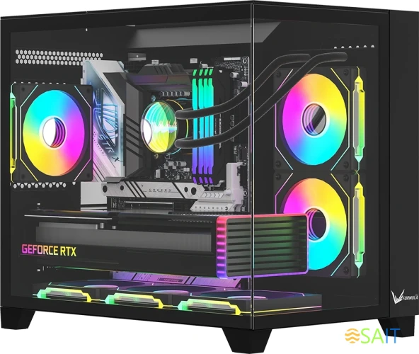 Корпус Formula Crystal Z9ML Floe черный без БП mATX 1xUSB3.0 1xUSB3.1 audio bott PSU