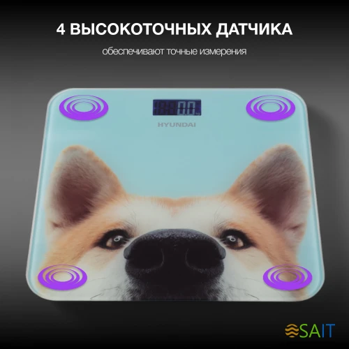 Весы напольные электронные Hyundai H-BS03680 макс.180кг голубой