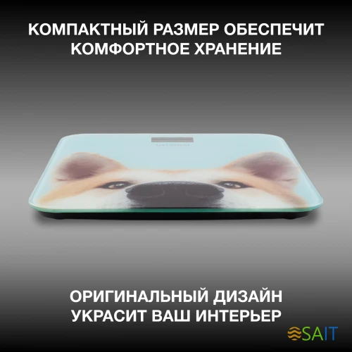 Весы напольные электронные Hyundai H-BS03680 макс.180кг голубой