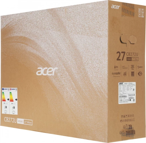 Монитор Acer 27" Vero CB272UE3bmiprux черный IPS LED 1ms 16:9 HDMI M/M матовая HAS Piv 350cd 178гр/178гр 2560x1440 100Hz FreeSync DP 2K USB 7.89кг
