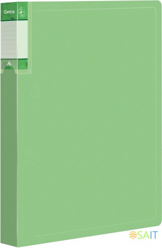 Папка с 20 прозр.вклад. Бюрократ Gems GEM20GRN A4 пластик 0.7мм торц.карм с бум. встав зеленый турмалин