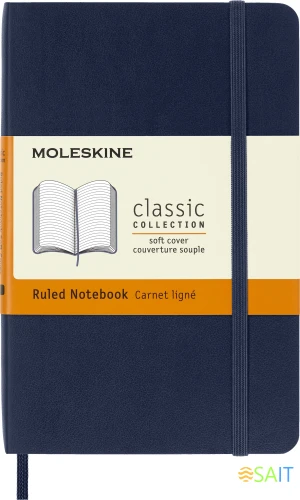 Блокнот Moleskine CLASSIC SOFT QP611B20 Pocket 90x140мм 192стр. линейка мягкая обложка синий сапфир