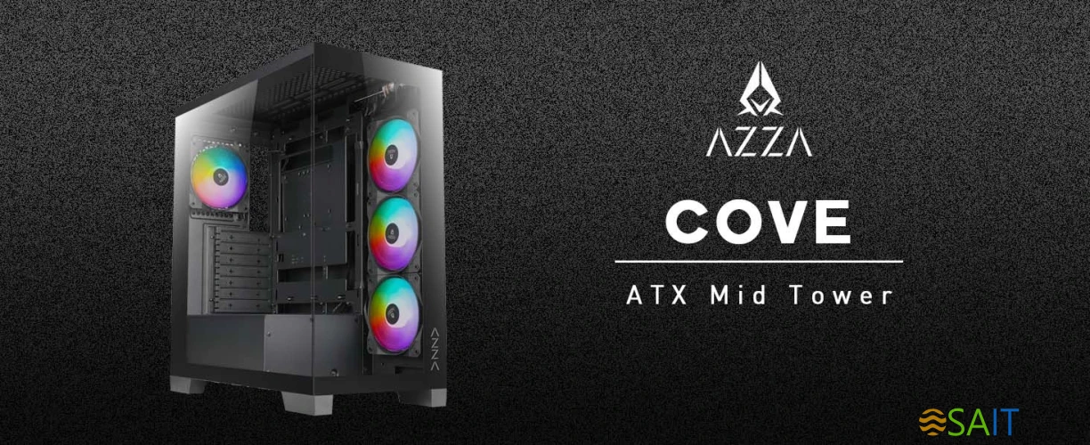 Корпус Azza COVE черный без БП ATX 6x120mm 2x140mm 1xUSB2.0 1xUSB3.0 audio bott PSU