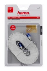 Патч-корд Hama UTP 4 пары cat.6 5м белый RJ-45 (m)-RJ-45 (m) (00053773)