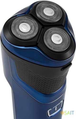 Бритва роторная Hyundai H-SH8089 реж.эл.:3 питан.:аккум. голубой/черный