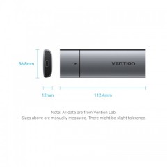 Корпус для SSD Vention USB 3.1 Gen 2-C M.2 NGFF (B-Key/B&amp;M Key) Серый Vention KPFH0