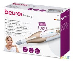 Маникюрно-педикюрный набор Beurer MP64 насадок в компл.:10шт (подсветка) золотистый/белый