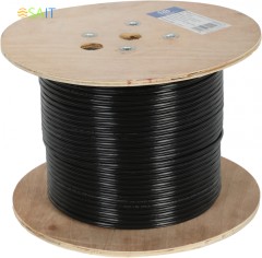 Кабель сетевой Ningbo UTP 4 пары cat.5E solid 0.5мм CCA molded 305м серый outdoor стальной трос