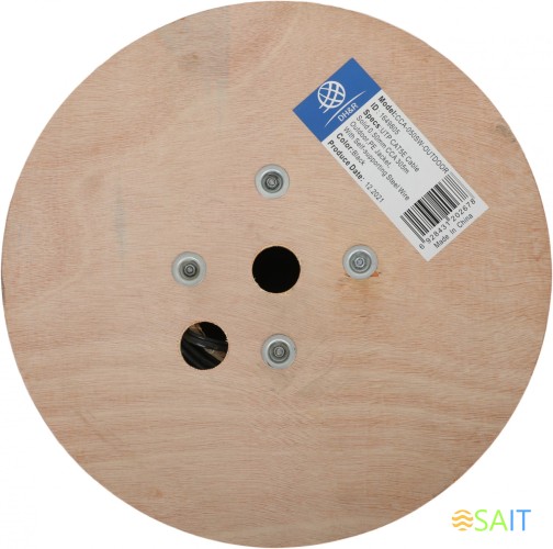 Кабель сетевой Ningbo UTP 4 пары cat.5E solid 0.5мм CCA molded 305м серый outdoor стальной трос