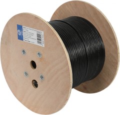 Кабель сетевой Ningbo 1Гбит/с UTP 4 пары cat.5E solid 0.5мм CCA molded 305м серый outdoor стальной трос