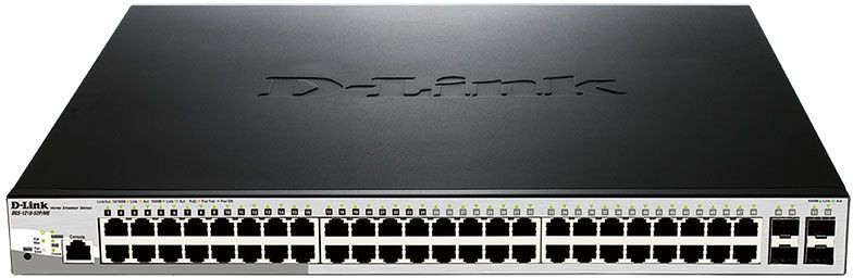 Коммутатор D-Link DGS-1210-52P/ME DGS-1210-52P/ME/B1A 48x1Гбит/с 4SFP 24PoE 193W управляемый