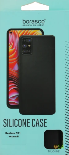 Чехол (клип-кейс) BoraSCO для Realme C21 черный (матовый) (40041)