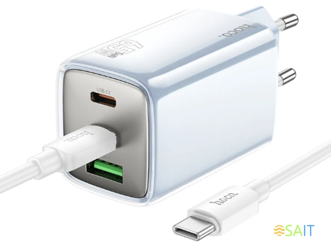 Сетевое зар./устр. Hoco N49 Glorious 65W 3A (PD) синий (35479)