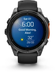 Смарт-часы Garmin Fenix 8 47мм 1.4&quot; AMOLED корп.серый рем.черный разм.брасл.:125-208мм (010-02904-00)