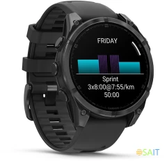Смарт-часы Garmin Fenix 8 47мм 1.4&quot; AMOLED корп.серый рем.черный разм.брасл.:125-208мм (010-02904-00)