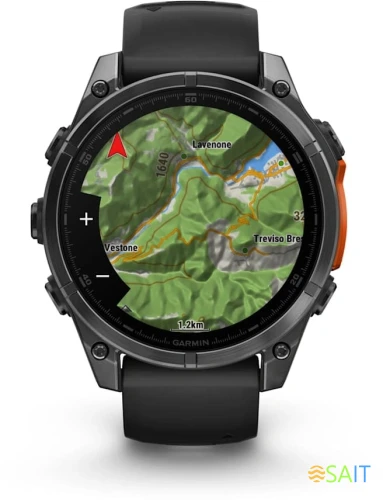 Смарт-часы Garmin Fenix 8 47мм 1.4" AMOLED корп.серый рем.черный разм.брасл.:125-208мм (010-02904-00)
