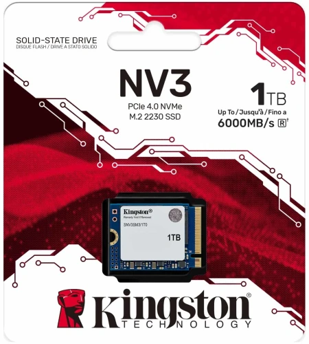 Накопитель SSD Kingston PCIe 4.0 x4 1000GB SNV3SM3/1T0 NV3 M.2 2230