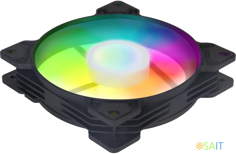 Вентилятор для корпуса GMNG GG-CF120FRGB1-PWMBK RGB 120х120x25 черный 4-pin 28дБ Ret