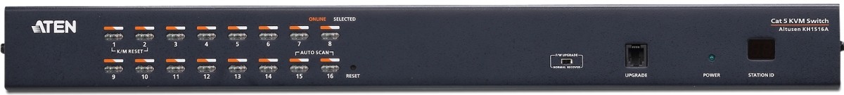 16-портовый КВМ-коммутатор высокой плотности с кабелем Cat 5  KH1516A/KH1516A-AX-G ATEN KH1516A