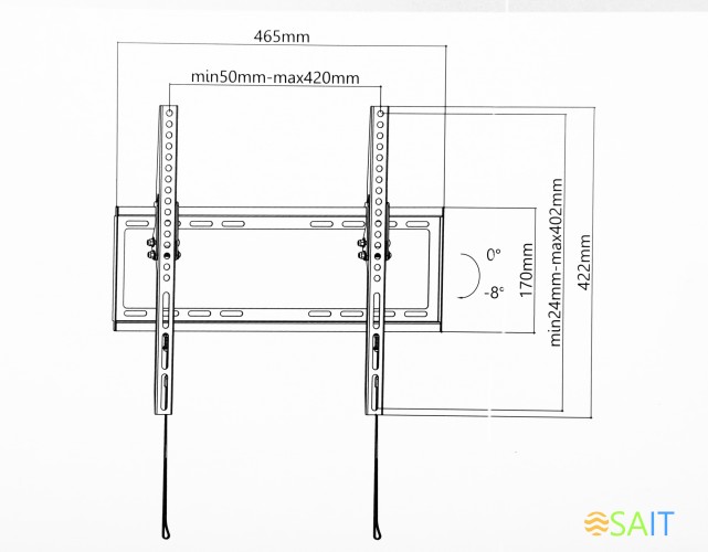 Кронштейн для телевизора Ultramounts UM832TW белый 32"-55" макс.35кг настенный наклон